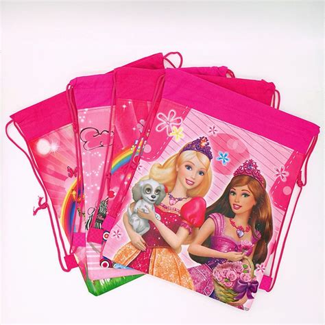 3627cm Barbie Princess Loot Bag Non Woven Fabric Drawstring Backpack