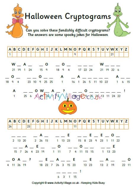 The cryptograms youve come to love from puzzle baron now on your favorite smart phone or tablet. Halloween Cryptogram 1