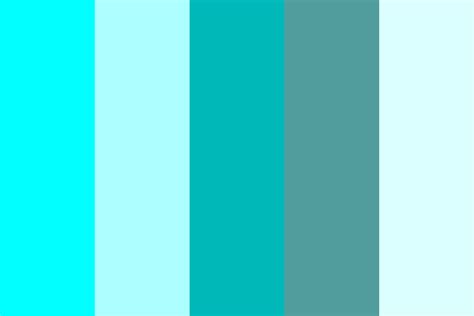 5 Shades Of Cyan Color Palette