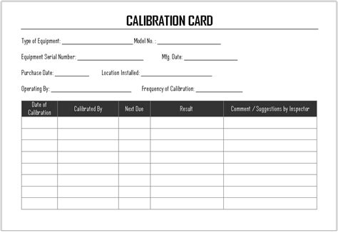 Calibration Card
