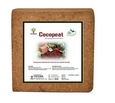 Square Cocopeat Block 5kg Packaging Type Normal Packaging Size