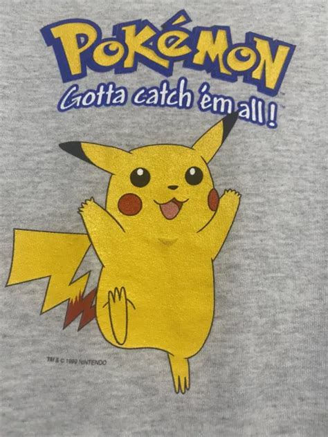 vintage 90s pokemon gotta catch em all pikachu youth xl adult large 20x27 shirt 54 99 picclick