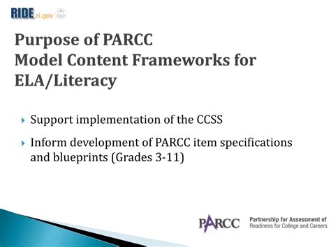 Ppt Parcc Model Content Frameworks For English Language Arts Ela