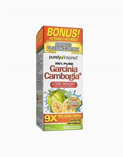 purely inspired garcinia cambogia 100 tablets super supplement