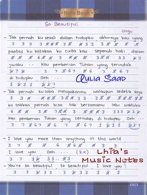 Not Angka : Ungu - So Beautiful | Aulia's World