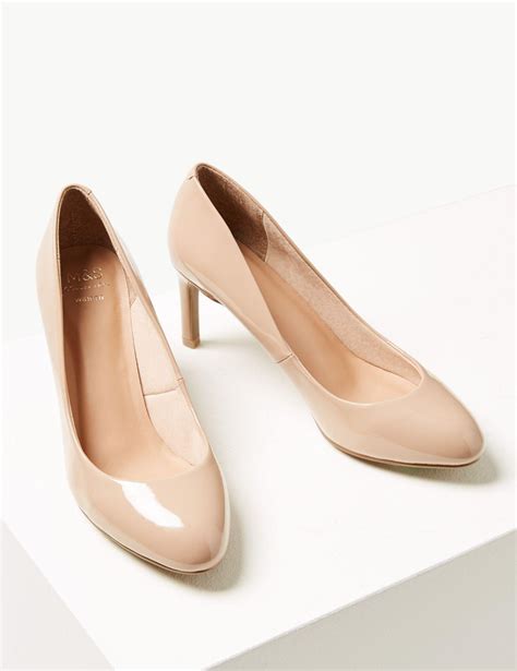 Marks Spencer Wide Fit Almond Toe Court Shoes Lyst