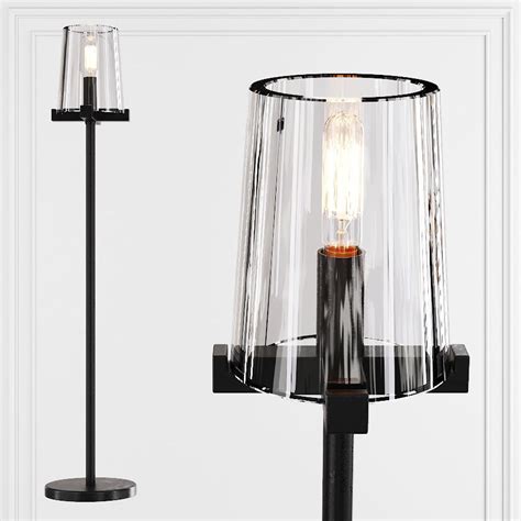 It is constructed of joined steel tubes and is substantial and heavy. Restoration Hardware PAUILLAC TABLE LAMP Glass shade 3D 1
