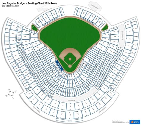 Los Angeles Dodgers Seating Charts At Dodger Stadium