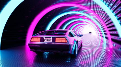 Car Delorean Dmc 12 Back To The Future Vaporwave 4k Hd Vaporwave