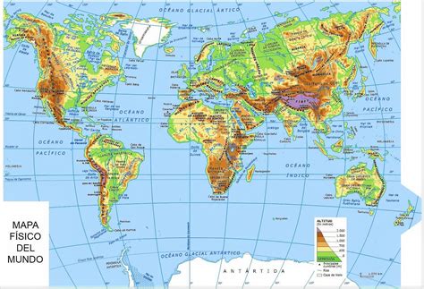 ⊛ Mapamundi Físico 🥇 Los Mejores Mapas Físicos Del Mundo