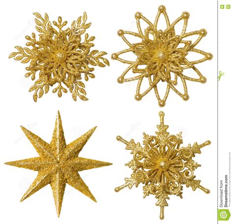 Snowflake Star Christmas Decoration Xmas Gold Snow Flake Isolated