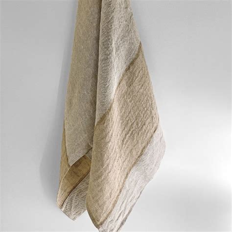 Natte Rustic Herringbone Weave Linen Bath Towels Anichini