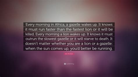 This hd wallpaper is about lion or a gazelle quote sign, inspirational, typography, text, original wallpaper dimensions is 1440x900px, file size is 83.81kb. Dan Montano Quote: "Every morning in Africa, a gazelle wakes up. It knows it must run faster ...