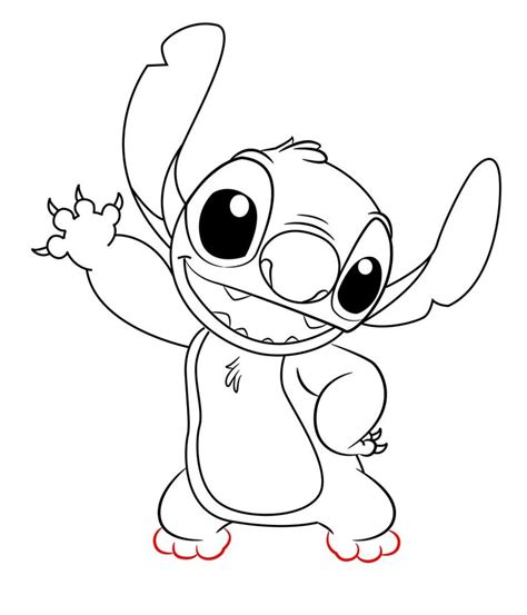 Easy Stitch Outline Drawing How To Draw Stitch Step By Step Pictures