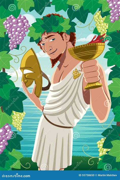 Dionysus Olympian Greek God Ancient Greece Myths Cartoon Character