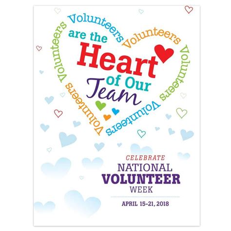Volunteers Are The Heart Of Our Team Volunteer Week Poster Volunteer