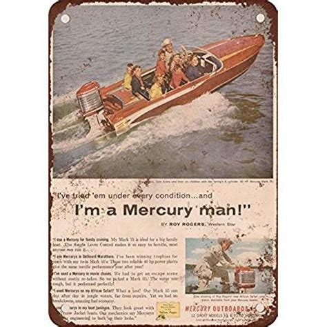 7 X 10 Metal Sign 1957 Mercury Outboard Boat Motors Vintage Look
