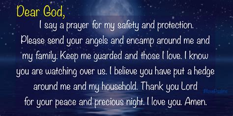 Short Good Night Prayers For Protection