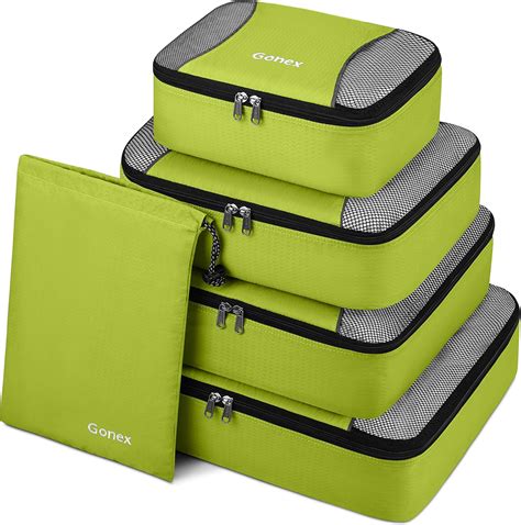 Gonex Packing Cubes Travel Luggage Organizer With Shoe Bag Light Green