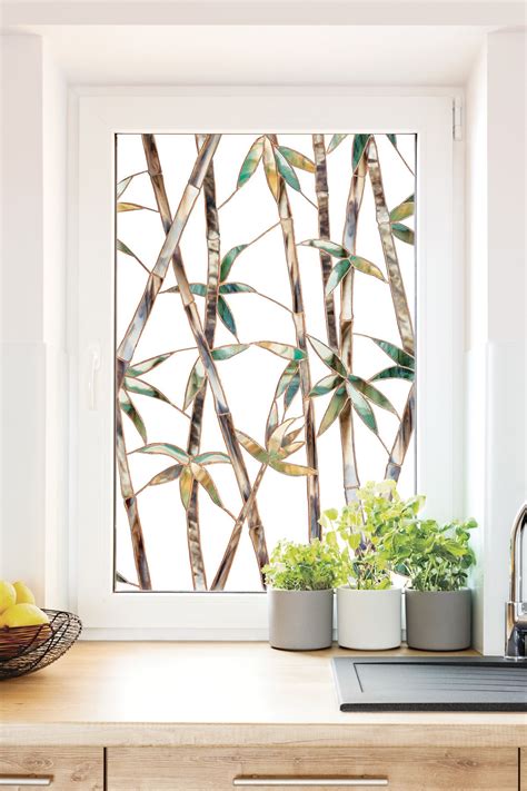 Glass Bamboo Privacy Stained Glass Decorative Window Film