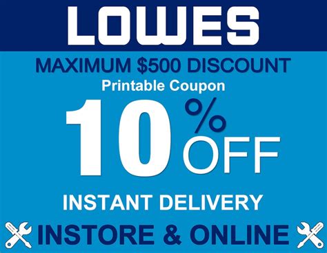 Lowes 10 Off Instore Online Printable Coupon Expires Etsy