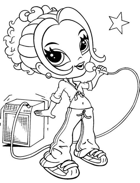 Glamour Girl At The Beach Coloring Page - Free Printable Coloring Pages ...