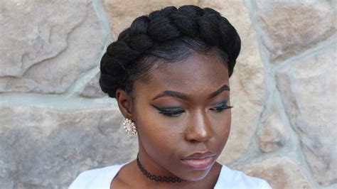 Tutorial Easy How To Halocrown Braid On Natural Hair Youtube