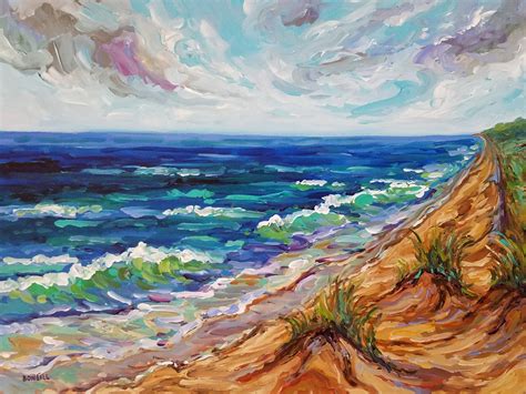 Original Beach Walk Beach Painting Lake Paintinghome Decor Michigan