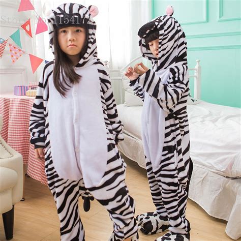 Kigurumi Kids Zebra Onesies Pyjamas Cartoon Animal Cosplay Costume