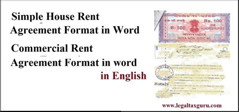 Simple House Rent Agreement Format In Word Commercial Rent Agreement
