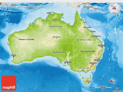 Australia Large Shaded Relief Wall Map Shop Classroom Maps Images