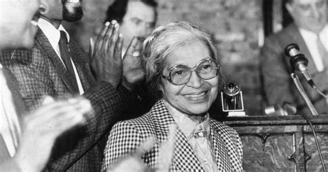 Civil Rights Leader Rosa Parks Smiles While People Gathered Around Her