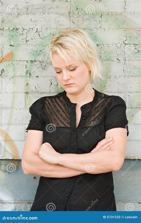 Pouty Girl Stock Photo Image Of Female Blond Down Feminine 5731232