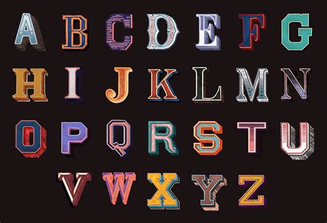 The Alphabet Set Of Capital Vintage Letters Download Free Vectors