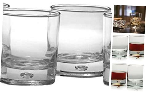 Circleware Air Bubble Heavy Base Whiskey Glass Drinking Glasses Set Of 4 Oslo Ebay