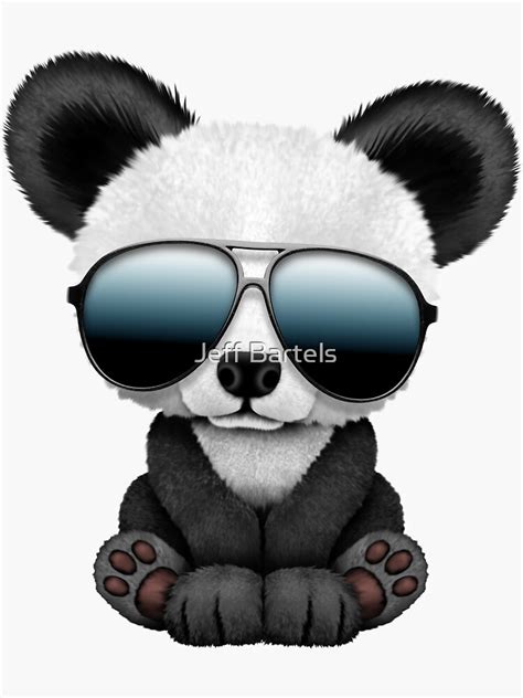 Cute Baby Panda Wearing Sunglasses Sticker For Sale By Jeffbartels
