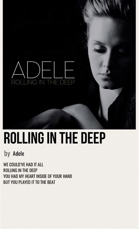 Minimal Poster Of The Song Rolling In The Deep By Adele Music Poster