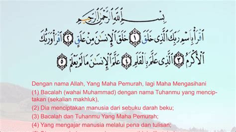 Copy advanced copy tafsirs share quranreflect bookmark. Al Alaq 1-5 (Bacaan & Terjemahan) - YouTube