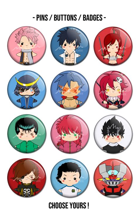 MibuStore Custom T Shirts Anime Pins Buttons Badges