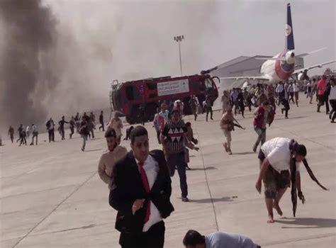 Yemen War 22 Dead And Injures 50 At Aden Airport By Suspected Houthi