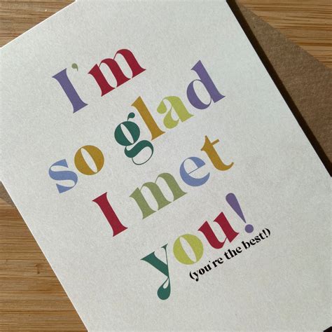 i m so glad i met you colourful greetings card etsy