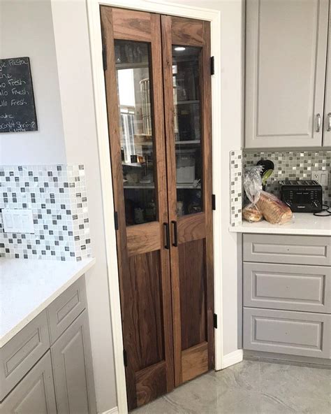 His And Her Home Black Walnut Double Pantry Doors Kitchen Pantry Doors