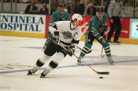 Wayne Gretzky Carries The Puck In A Kings Victory