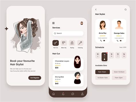 Hair Stylist Mobile App UX UI Design Mobile App Design Inspiration