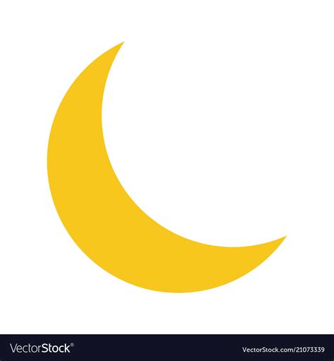Yellow Moon Icon Isolated On Background Modern Fl Vector Image