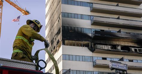 Los Angeles High Rise Fire Injures 11 Prompts Rare Rooftop Helicopter