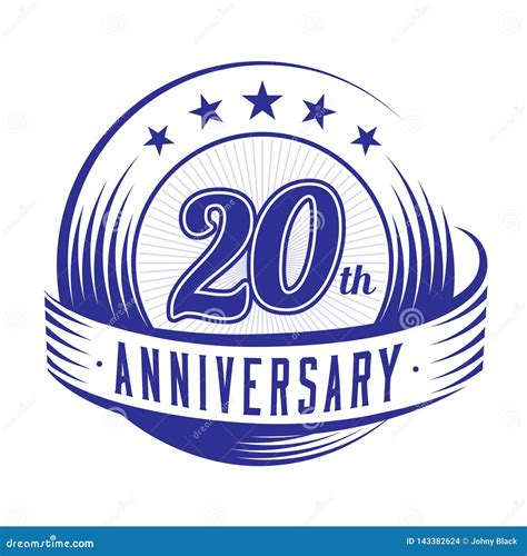 20 Years Anniversary Design Template 20th Anniversary Celebrating Logo