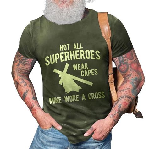 Not All Superheroes Wear A Capes Mine Wore A Cross Jesus God Mens