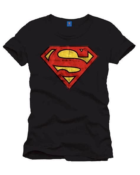 Superman Vintage Logo T Shirt Black Black Superheroes Retro T Shirt