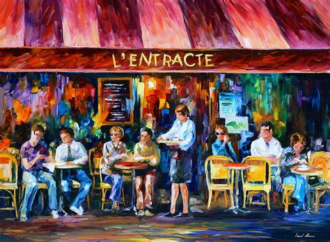 Cafe In Paris Painting By Leonid Afremov